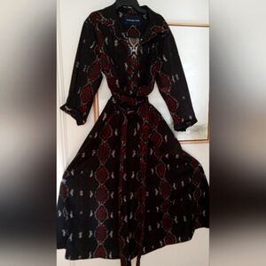 Samantha Sung Cotton Wrap Maxi Shirt Dress